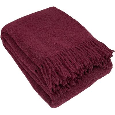 Dekoria Pled Boucle 140x200 - red wine - throw Dekoria Pled Boucle 140x200 - red wine - throw