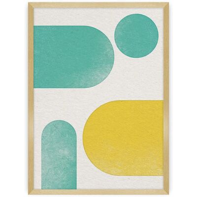 Dekoria - Abstract Shapes I - 40x50 cm - Yellow Green Blue - Poster Dekoria - Abstract Shapes I - 40x50 cm - Yellow Green Blue - Poster