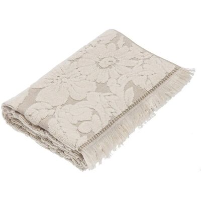 Ręcznik kwiatowy beżowy Dekoria - 70x140cm - Łazienka lub Kuchnia Ręcznik kwiatowy beżowy Dekoria - 70x140cm - Łazienka lub Kuchnia