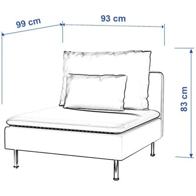 Dekoria - Söderhamn 1-Sitz-Bezug - grau - 93x99x83 cm Dekoria - Söderhamn 1-Sitz-Bezug - grau - 93x99x83 cm
