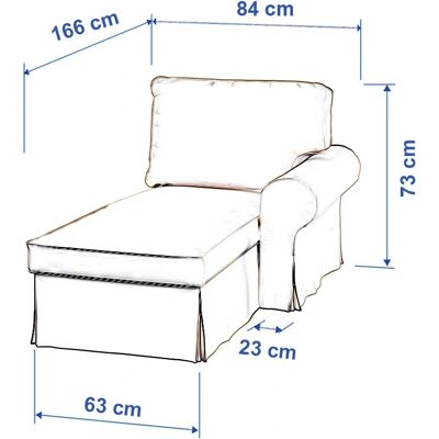 IKEA Ektorp rechte Chaiselongue Bezug - beige - 84 x 166 x 73 cm IKEA Ektorp rechte Chaiselongue Bezug - beige - 84 x 166 x 73 cm