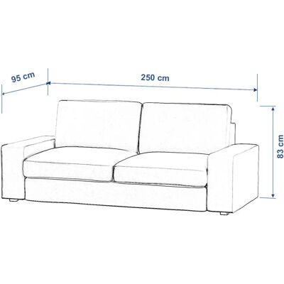 Dekoria - Kivik 3-Sitzer - Grau - Sofa-Bezug Dekoria - Kivik 3-Sitzer - Grau - Sofa-Bezug