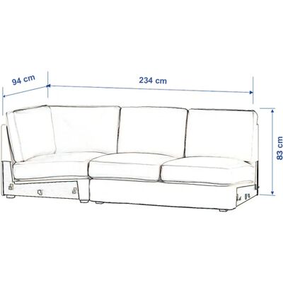 Dekoria - Kivik - Szary - Pokrowiec narożny sofa Dekoria - Kivik - Szary - Pokrowiec narożny sofa