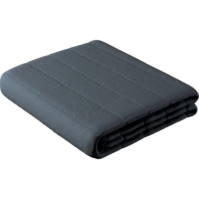 Dekoria Narzuta pikowana w pasy - niebieski - 60x120 cm - w pase - Throw blanket Dekoria Narzuta pikowana w pasy - niebieski - 60x120 cm - w pase - Throw blanket