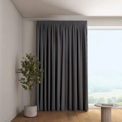 Dekoria Grauer Vorhang - Größe 130x100cm - Elegante Fensterdekoration Dekoria Grauer Vorhang - Größe 130x100cm - Elegante Fensterdekoration
