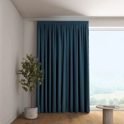 Dekoria Blaue Fenster Gardine - 130 x 100 cm - Natürliche Falten Dekoria Blaue Fenster Gardine - 130 x 100 cm - Natürliche Falten