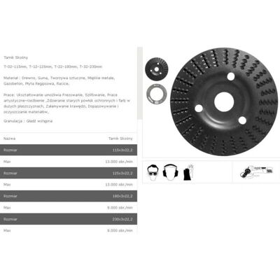 Tarpol Tarnik Diagonal-Schleifer - Holz, Gummi, Kunststoff, Weichmetall - 125mm Tarpol Tarnik Diagonal-Schleifer - Holz, Gummi, Kunststoff, Weichmetall - 125mm