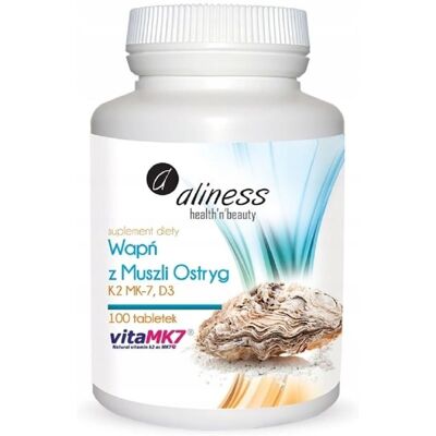 ALINESS Wapń z Muszli Ostryg K2 MK7 D3 - Suplement diety ALINESS Wapń z Muszli Ostryg K2 MK7 D3 - Suplement diety
