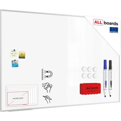 Tableau blanc magnétique ALLboards 180x120cm - PREMIUM EXPO - Durable et Facile à Nettoyer - Publicité Tableau blanc magnétique ALLboards 180x120cm - PREMIUM EXPO - Durable et Facile à Nettoyer - Publicité