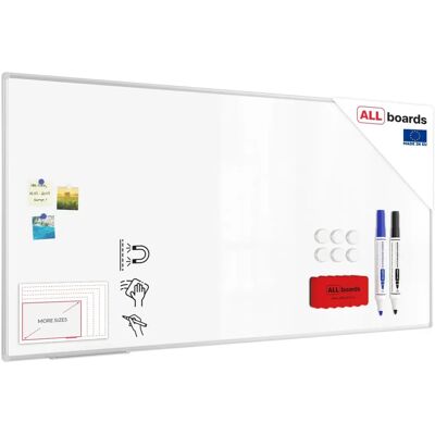Tableau Blanc Magnétique ALLboards 200x100cm - Cadre en Aluminium Durable - Publicité Tableau Blanc Magnétique ALLboards 200x100cm - Cadre en Aluminium Durable - Publicité