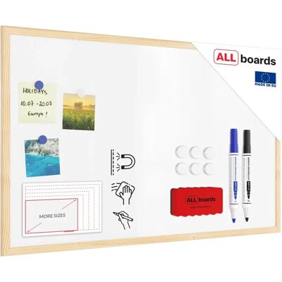 Tableau Magnétique Effaçable 80x50cm - Tableau Blanc - Publicité Tableau Magnétique Effaçable 80x50cm - Tableau Blanc - Publicité