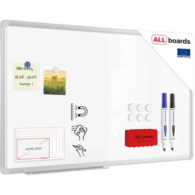ALLboards Tableau Magnétique Blanc 80x50cm - Tableau - Publicité ALLboards Tableau Magnétique Blanc 80x50cm - Tableau - Publicité
