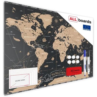 ALLboards Magnettafel Weltkarte 60x40cm ALLboards Magnettafel Weltkarte 60x40cm