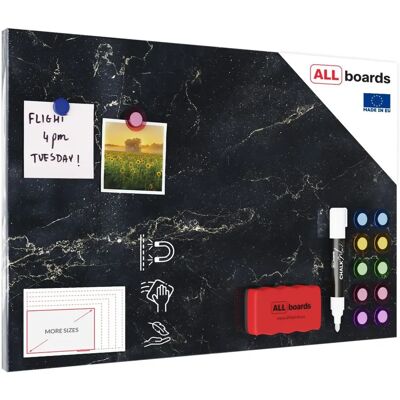 ALLboards Magnettafel Schwarzer Marmor 60x40cm ALLboards Magnettafel Schwarzer Marmor 60x40cm