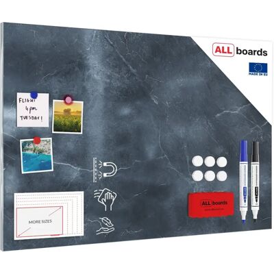 ALLboards Magnettafel - Marmor Anthrazit - 90x60cm ALLboards Magnettafel - Marmor Anthrazit - 90x60cm