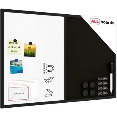 ALLboards Tableau combiné et panneau de liège 90x60 cm - Bureau/Hôtel/Moderne - Publicité ALLboards Tableau combiné et panneau de liège 90x60 cm - Bureau/Hôtel/Moderne - Publicité