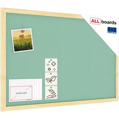 ALLBoards - Tableau en Liège Menthe avec Cadre Bois 60x40cm - 60x40cm - Mint frame pine - Corkboard - Publicité ALLBoards - Tableau en Liège Menthe avec Cadre Bois 60x40cm - 60x40cm - Mint frame pine - Corkboard - Publicité