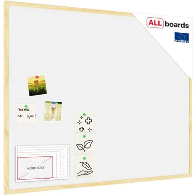ALLBoards - Liège Blanc 100x80 - Cadre en bois - Corkboard - Publicité ALLBoards - Liège Blanc 100x80 - Cadre en bois - Corkboard - Publicité