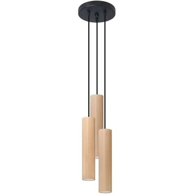 Sollux Lighting Lino Cluster Pendant Ceiling Light - Natural Wood - 3 GU10 Sollux Lighting Lino Cluster Pendant Ceiling Light - Natural Wood - 3 GU10