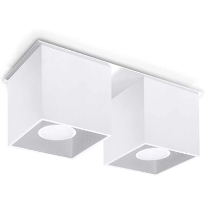Sollux Lighting Sollux QUAD - 2 Faretti a Incasso a Superficie Bianco - Lampada da Soffitto Moderna Sollux Lighting Sollux QUAD - 2 Faretti a Incasso a Superficie Bianco - Lampada da Soffitto Moderna