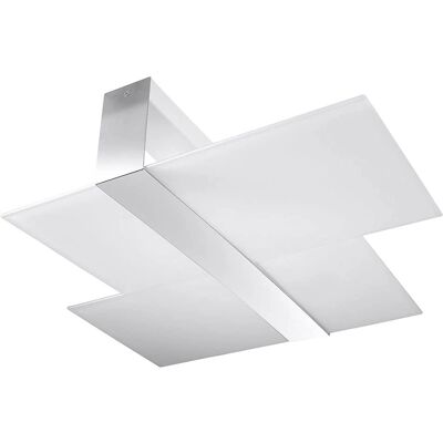 Sollux Lighting Massimo 2 Light Decorative Flush Light White Chrome - Lighting fixture Sollux Lighting Massimo 2 Light Decorative Flush Light White Chrome - Lighting fixture