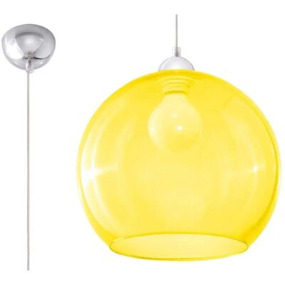 Sollux Lighting Sollux BALL - Lampada a sospensione con cupola in vetro gialla Sollux Lighting Sollux BALL - Lampada a sospensione con cupola in vetro gialla