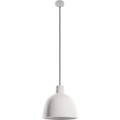 Sollux Lighting - White Concrete 1 Light Ceiling Pendant - E27 Sollux Lighting - White Concrete 1 Light Ceiling Pendant - E27