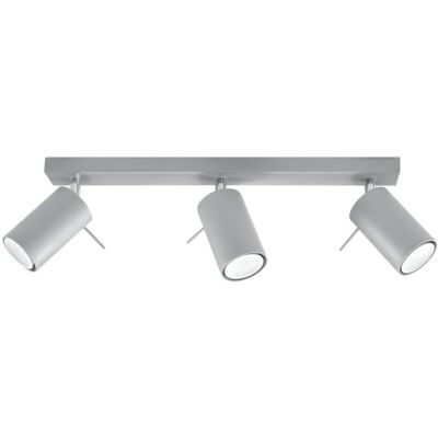 Sollux Lighting Anello 3 Faretti Bar Grigia - Lampada da Soffitto Sollux Lighting Anello 3 Faretti Bar Grigia - Lampada da Soffitto