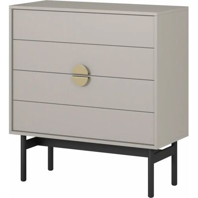 Selsey Stoon - 4-Schubladen Kommode - Grau-Beige - 85,5cm Selsey Stoon - 4-Schubladen Kommode - Grau-Beige - 85,5cm