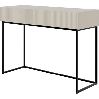 SELSEY Schminktisch mit Schubladen - Grau - 110 cm - Schwarze Beine - VELDIO SELSEY Schminktisch mit Schubladen - Grau - 110 cm - Schwarze Beine - VELDIO