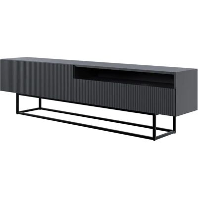 VELDIO TV-Schrank - 175cm, Schwarz, Minimalistisches Design VELDIO TV-Schrank - 175cm, Schwarz, Minimalistisches Design