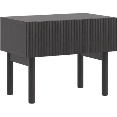 Selsey Nolie Comodino - 50cm, Nero, Stile scandinavo minimalista Selsey Nolie Comodino - 50cm, Nero, Stile scandinavo minimalista