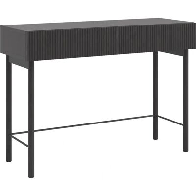 Nolie Wandmontierter Schminktisch - 110cm - Schwarz Portland Esche - Kommode Nolie Wandmontierter Schminktisch - 110cm - Schwarz Portland Esche - Kommode