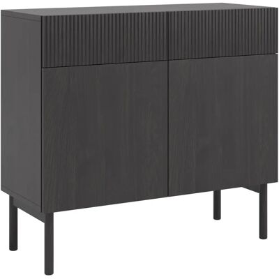 Nolie Schwarzer- Grauer Sideboard - Skandinavisch Japanischer Minimalistischer Stauraum Nolie Schwarzer- Grauer Sideboard - Skandinavisch Japanischer Minimalistischer Stauraum