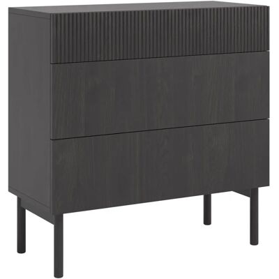 Buffet Nolie Noir 3 Tiroirs - Meuble Chambre Buffet Nolie Noir 3 Tiroirs - Meuble Chambre