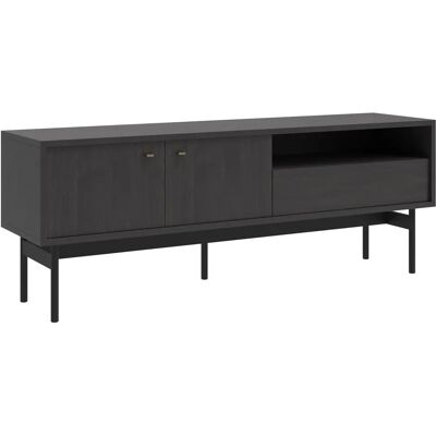 Selsey Schwarz Portland Esche TV-Möbel - 154cm - Moderner Industriestil Selsey Schwarz Portland Esche TV-Möbel - 154cm - Moderner Industriestil