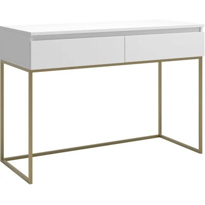 Selsey Bemmi - Tocador Moderno Blanco con Marco Metálico Dorado - 120cm Selsey Bemmi - Tocador Moderno Blanco con Marco Metálico Dorado - 120cm