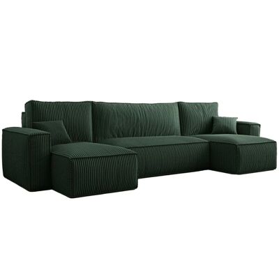 Selsey Canapé d'angle Vert en Velours Convertible - 5 Places Selsey Canapé d'angle Vert en Velours Convertible - 5 Places