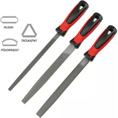 Dedra 06C006 Feilensatz - 200mm, 3er-Set, Flach/Halbrund/Rund Dedra 06C006 Feilensatz - 200mm, 3er-Set, Flach/Halbrund/Rund