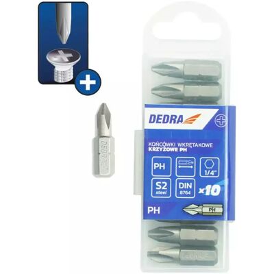 Dedra 18A02PH20-10 Schraubenzieherbits - 10 Stück Dedra 18A02PH20-10 Schraubenzieherbits - 10 Stück