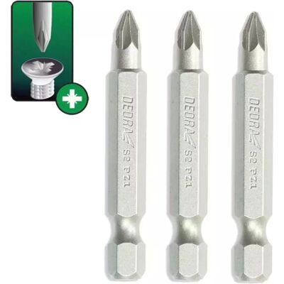 Dedra Pozidriv PZ2x50mm Schraubbit-Set, 3 stk Dedra Pozidriv PZ2x50mm Schraubbit-Set, 3 stk