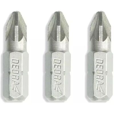 Dedra Pozidriv PZ1/2/3 Schraubbits - 3 Stück Dedra Pozidriv PZ1/2/3 Schraubbits - 3 Stück