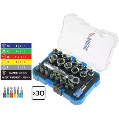 Dedra 30-teiliges Schraubendreher-Bits-Set - Profiqualität Dedra 30-teiliges Schraubendreher-Bits-Set - Profiqualität
