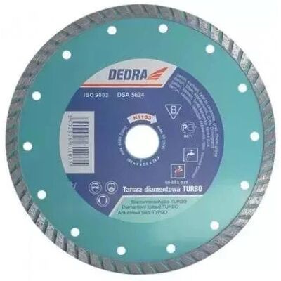 Dedra H1103 Winkelschleifer-Zubehör - Turbo-Diamantscheibe für Beton, Stein, Keramik Dedra H1103 Winkelschleifer-Zubehör - Turbo-Diamantscheibe für Beton, Stein, Keramik