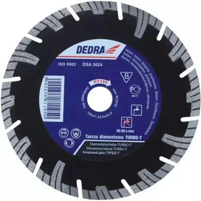 Dedra H1197 - Segmentowana tarcza diamentowa Turbo-T - Akcesorium do szlifierki kątowej Dedra H1197 - Segmentowana tarcza diamentowa Turbo-T - Akcesorium do szlifierki kątowej