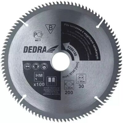 Dedra H250100 Aluminium Kreissägeblatt - 100 Zähne - 250mm Dedra H250100 Aluminium Kreissägeblatt - 100 Zähne - 250mm