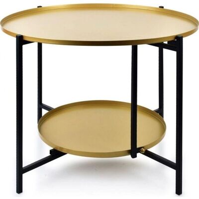 Mondex Lucas Gold Couchtisch - Zwei Ebenen Metall 60.5cm Mondex Lucas Gold Couchtisch - Zwei Ebenen Metall 60.5cm