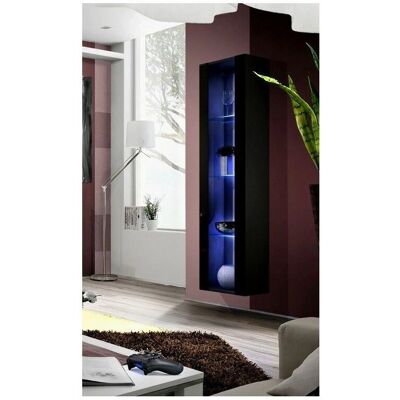 Vitrine haute flottante BMF Fly 41 - 40cm de large, Porte en verre à clic, Éclairage LED - Publicité Vitrine haute flottante BMF Fly 41 - 40cm de large, Porte en verre à clic, Éclairage LED - Publicité