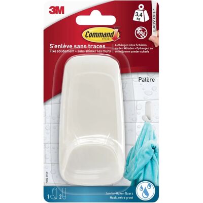 COMMAND Witte Kunststoffen Ovale Haak - 3,4kg Max COMMAND Witte Kunststoffen Ovale Haak - 3,4kg Max