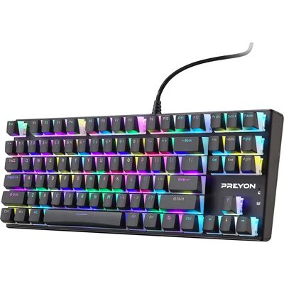 Preyon PBBC87B - Klawiatura mechaniczna z podświetleniem RGB Preyon PBBC87B - Klawiatura mechaniczna z podświetleniem RGB